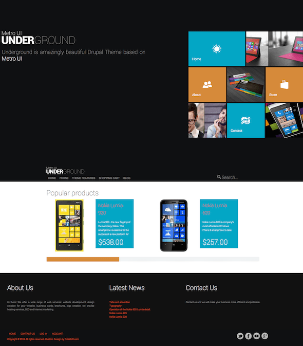 "OS Underground Responsive Drupal Theme"