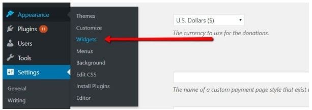 Settings” and select “Widgets