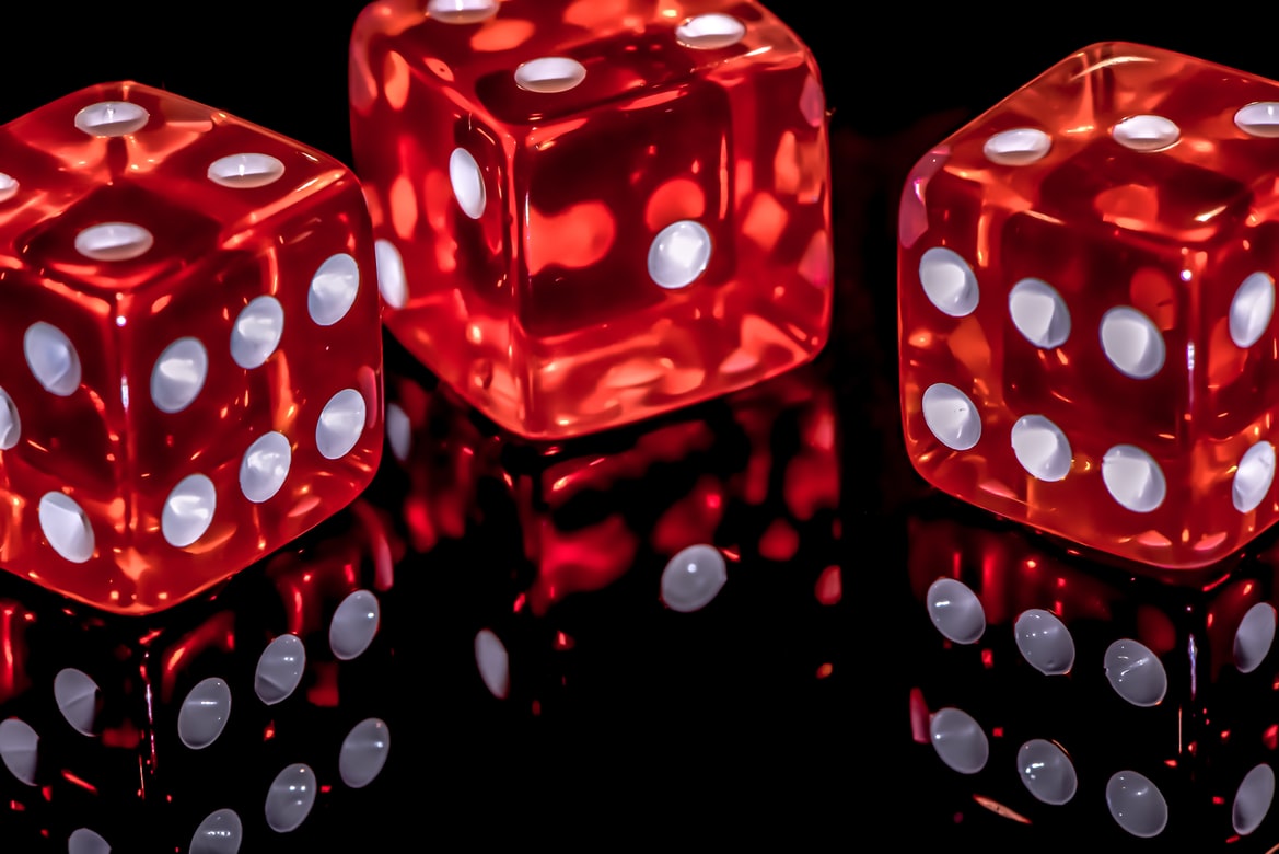 red and white dice