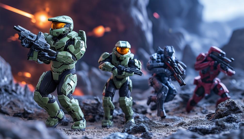 miniature futuristic battlefield display