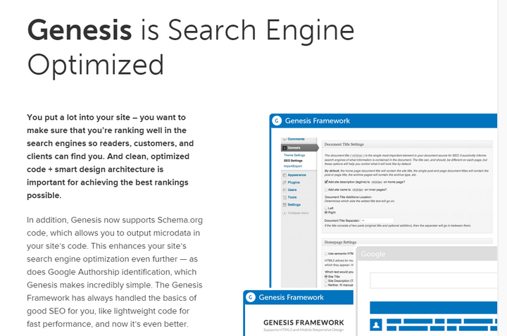 "Genesis Great for SEO"