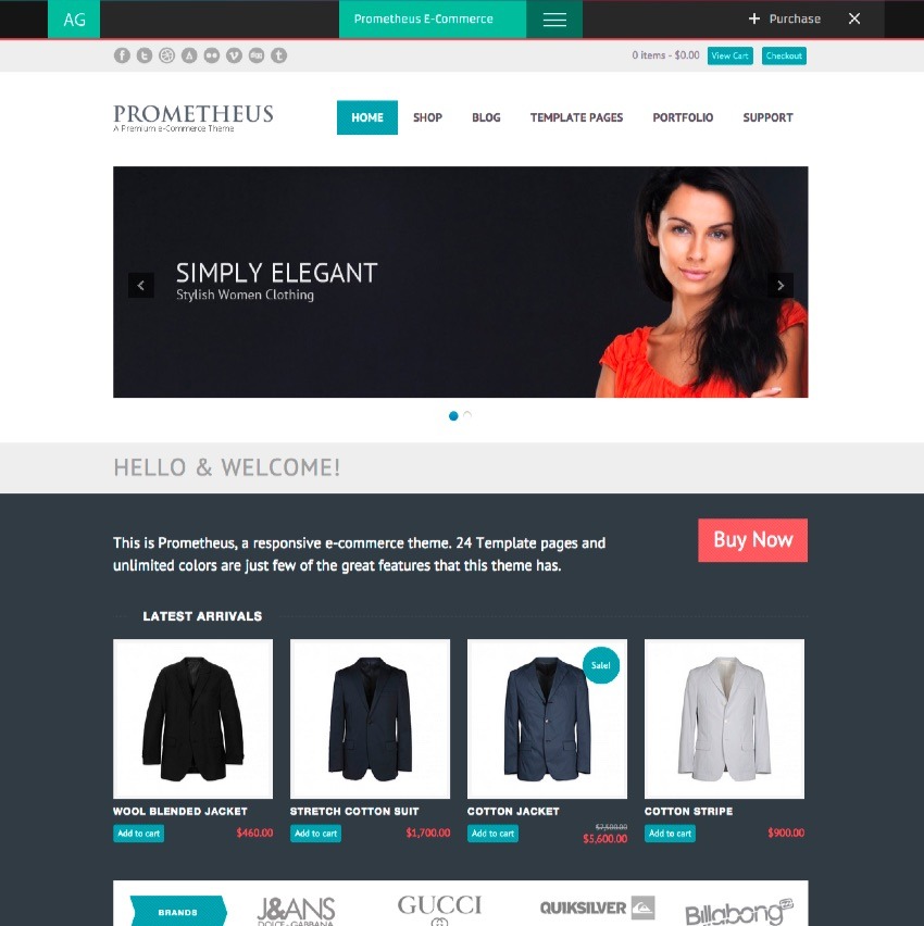 "prometheus WordPress eCommerce Theme"