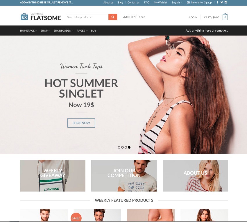 "Flat Responsive WooCommerce Theme"