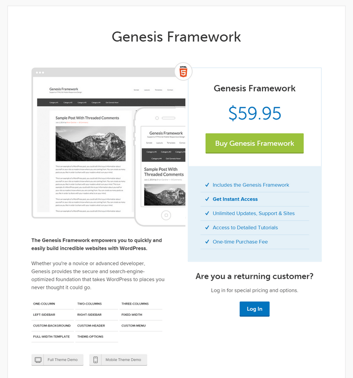 "Genesis Framework for WordPress"